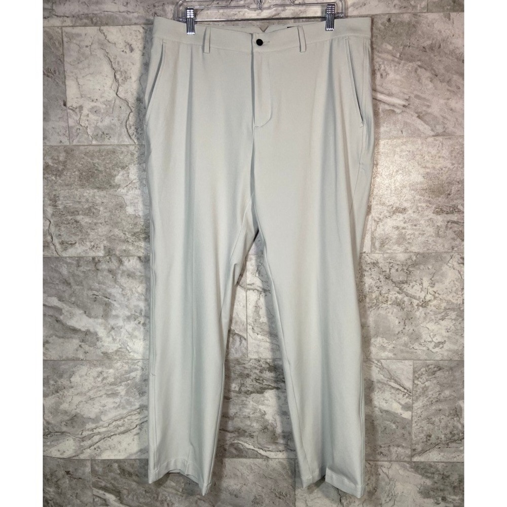 DUNNING Mens Golf Pants Light Grey Flat Front Straight Leg Size‎ 36 x 29